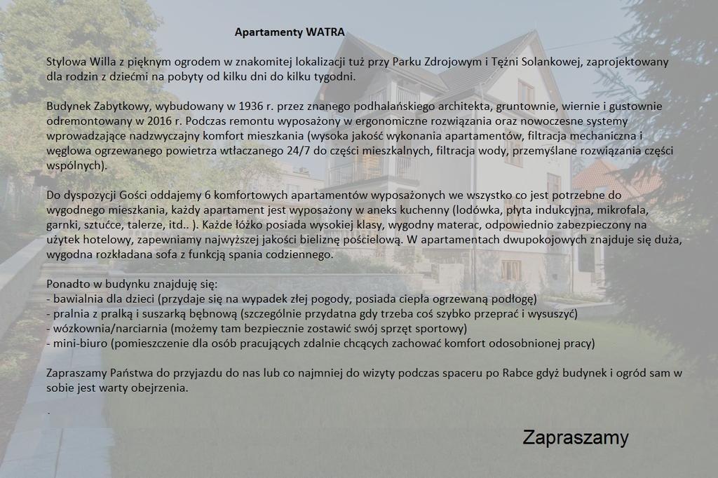 Apartamenty Watra رابكا المظهر الخارجي الصورة